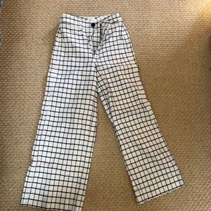 Madewell wide leg plaid pants